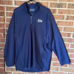 Callaway Opti-Dri Miller Lite Navy Blue Long Sleeve Golf Jacket XXL 1/4 Zip EUC